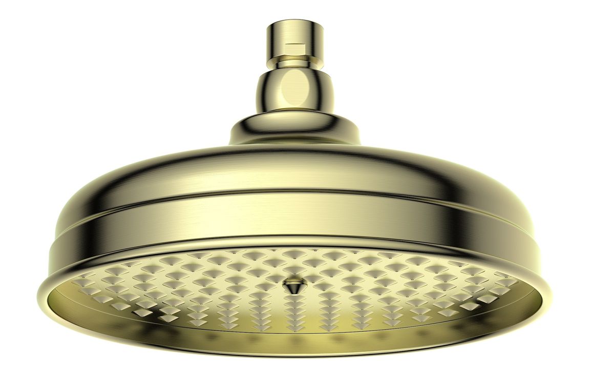 Berwick 200mm Round Traditional Showerhead - Brushed Brass Berwick 200mm Round Traditional Showerhead - Brushed Brass