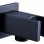 Cosmic Square Handset Wall Bracket with Wall Outlet - Matt Black