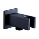 Cosmic Square Handset Wall Bracket with Wall Outlet - Matt Black