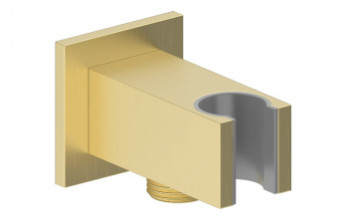 Cosmic Square Handset Wall Bracket with Wall Outlet - Brushed Brass