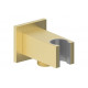 Cosmic Square Handset Wall Bracket with Wall Outlet - Brushed Brass