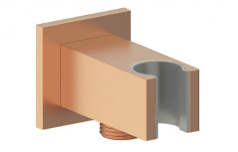 Cosmic Square Handset Wall Bracket with Wall Outlet - Brushed Bronze