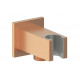 Cosmic Square Handset Wall Bracket with Wall Outlet - Brushed Bronze