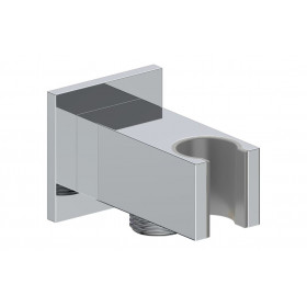 Cosmic Square Handset Wall Bracket with Wall Outlet - Chrome