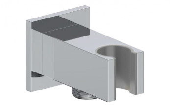 Cosmic Square Handset Wall Bracket with Wall Outlet - Chrome