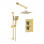 Square Concealed Valve Head & Arm Shower Pack - Brushed Brass