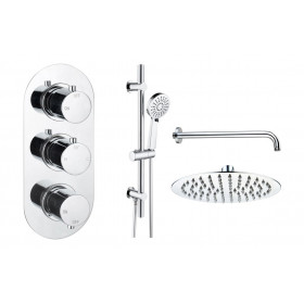 Aurora Round Shower Valve & Kit Pack 3 - Chrome