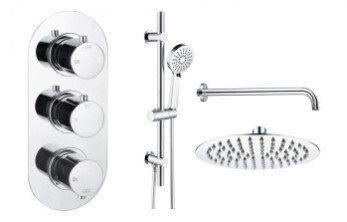 Aurora Round Shower Valve & Kit Pack 3 - Chrome