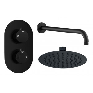 Aurora Round Shower Valve & Kit Pack 1 - Matt Black Aurora Round Shower Valve & Kit Pack 1 - Matt Black