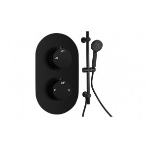 Aurora Round Shower Valve & Kit Pack 2 - Matt Black Aurora Round Shower Valve & Kit Pack 2 - Matt Black