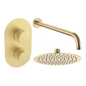 Aurora Round Shower Valve & Kit Pack 1 - Brushed Brass Aurora Round Shower Valve & Kit Pack 1 - Brushed Brass