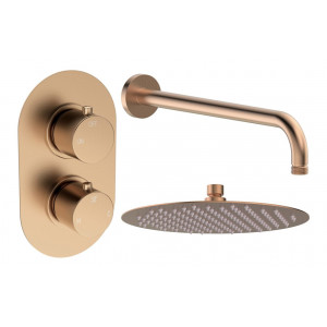 Aurora Round Shower Valve & Kit Pack 1 - Brushed Bronze Aurora Round Shower Valve & Kit Pack 1 - Brushed Bronze