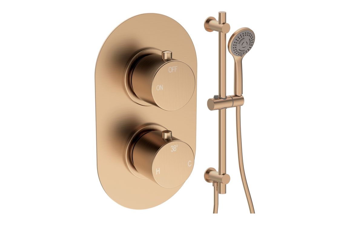 Aurora Round Shower Valve & Kit Pack 2 - Brushed Bronze Aurora Round Shower Valve & Kit Pack 2 - Brushed Bronze