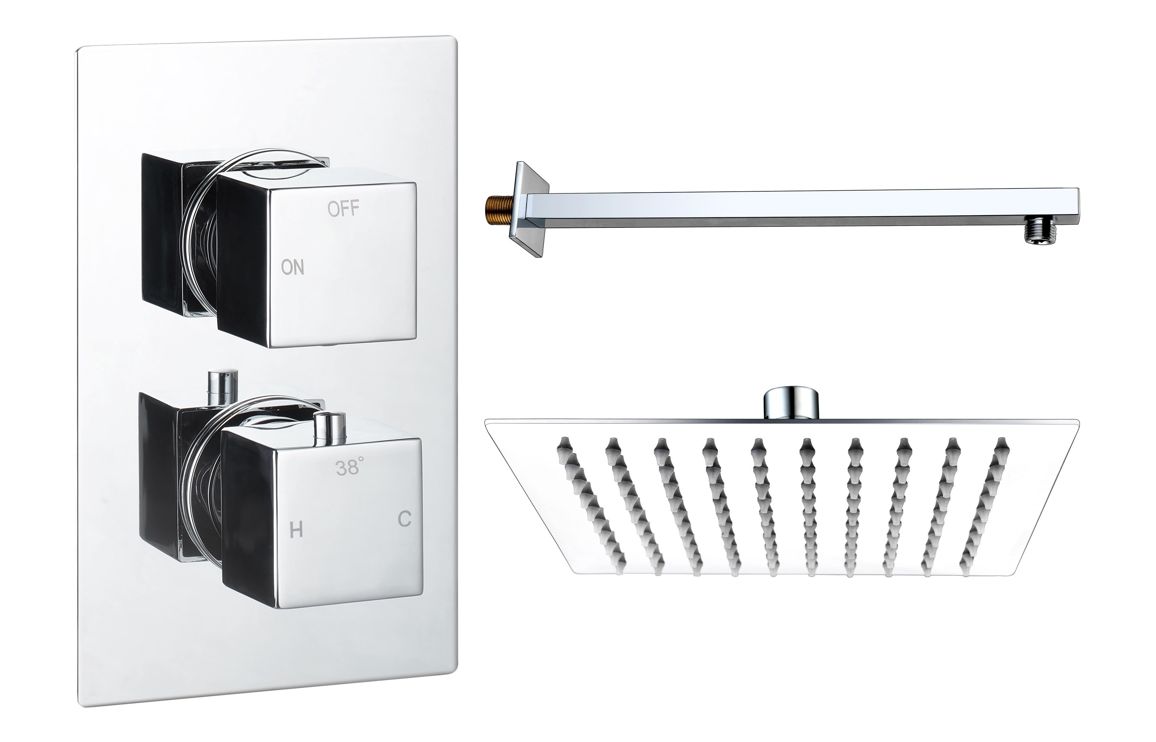 Cosmic Square Shower Valve & Kit Pack 1 - Chrome
