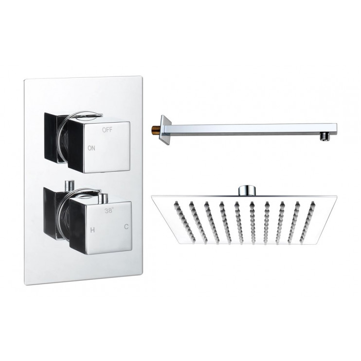 Cosmic Square Shower Valve & Kit Pack 1 - Chrome