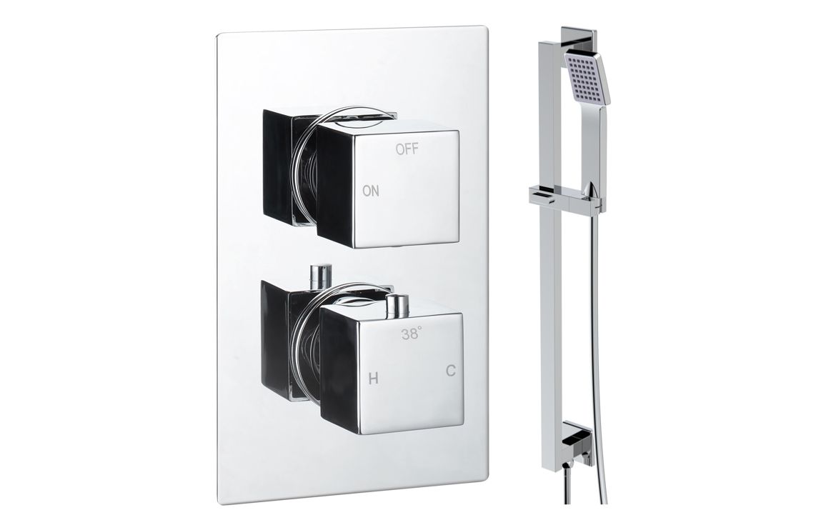 Cosmic Square Shower Valve & Kit Pack 2 - Chrome