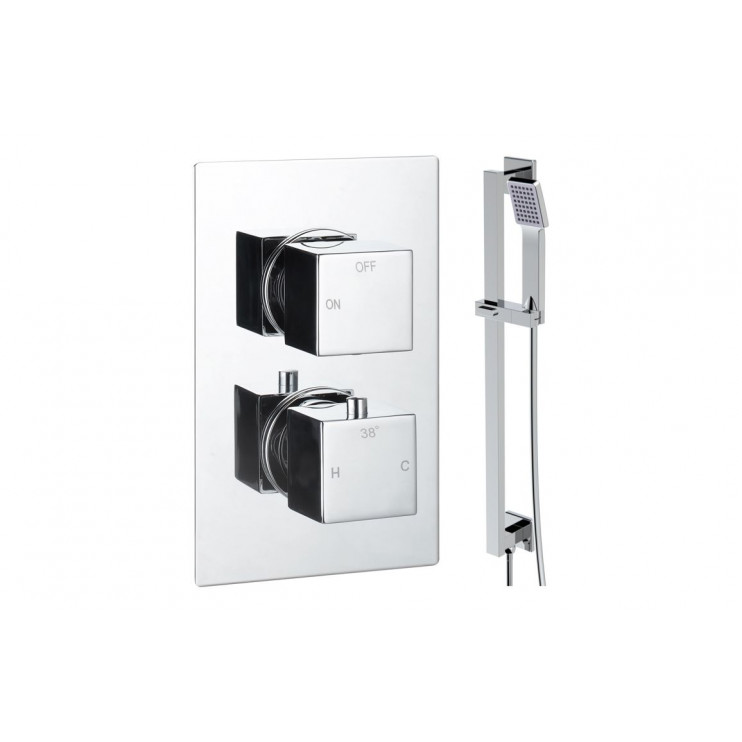 Cosmic Square Shower Valve & Kit Pack 2 - Chrome