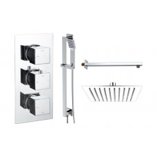 Cosmic Square Shower Valve & Kit Pack 3 - Chrome