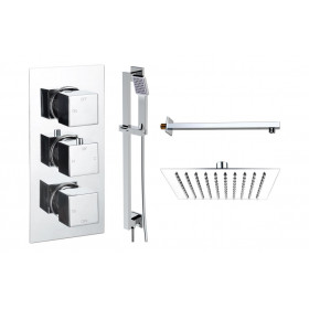 Cosmic Square Shower Valve & Kit Pack 3 - Chrome