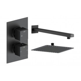 Cosmic Square Shower Valve & Kit Pack 1 - Matt Black