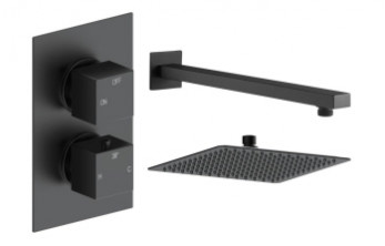 Cosmic Square Shower Valve & Kit Pack 1 - Matt Black Cosmic Square Shower Valve & Kit Pack 1 - Matt Black