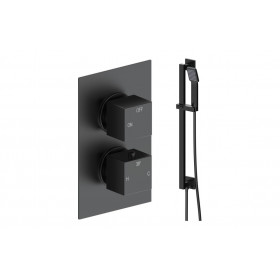 Cosmic Square Shower Valve & Kit Pack 2 - Matt Black