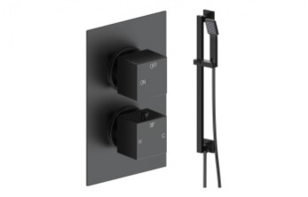Cosmic Square Shower Valve & Kit Pack 2 - Matt Black Cosmic Square Shower Valve & Kit Pack 2 - Matt Black