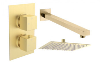 Cosmic Square Shower Valve & Kit Pack 1 - Brushed Brass Cosmic Square Shower Valve & Kit Pack 1 - Brushed Brass