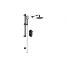 Shower Rail with Round 3 Mode Handset - Matt Black Shower Rail with Round 3 Mode Handset - Matt Black