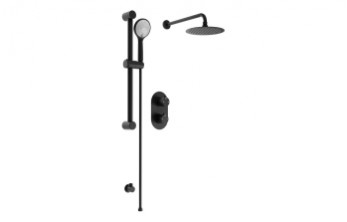 Shower Rail with Round 3 Mode Handset - Matt Black Shower Rail with Round 3 Mode Handset - Matt Black