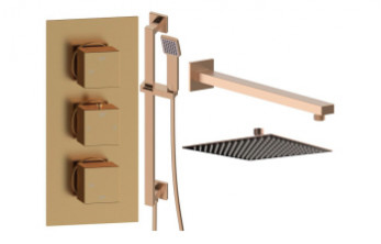 Cosmic Square Shower Valve & Kit Pack 3 - Brushed Bronze Cosmic Square Shower Valve & Kit Pack 3 - Brushed Bronze