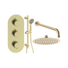 Aurora Round Shower Valve & Kit Pack 3 - Brushed Brass Aurora Round Shower Valve & Kit Pack 3 - Brushed Brass