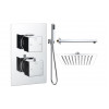 Cosmic Square Shower Valve & Kit Pack 4 - Chrome
