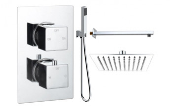 Cosmic Square Shower Valve & Kit Pack 4 - Chrome Cosmic Square Shower Valve & Kit Pack 4 - Chrome