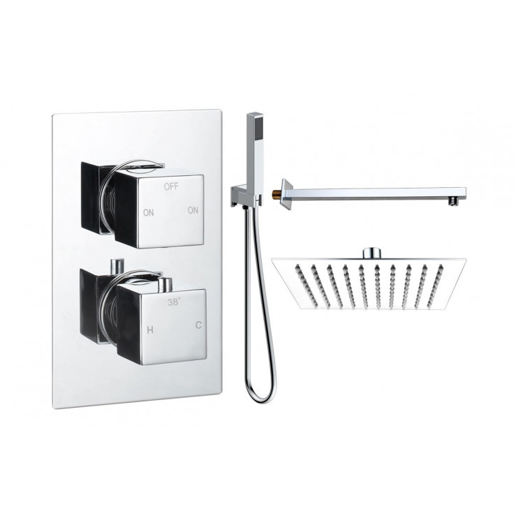 Cosmic Square Shower Valve & Kit Pack 4 - Chrome