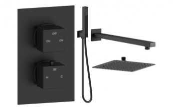 Cosmic Square Shower Valve & Kit Pack 4 - Matt Black Cosmic Square Shower Valve & Kit Pack 4 - Matt Black