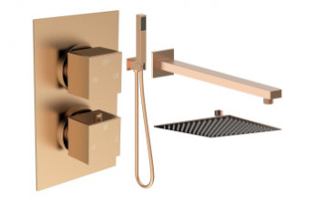 Cosmic Square Shower Valve & Kit Pack 4 - Brushed Bronze Cosmic Square Shower Valve & Kit Pack 4 - Brushed Bronze
