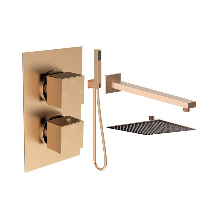 Cosmic Square Shower Valve & Kit Pack 4 - Brushed Bronze Cosmic Square Shower Valve & Kit Pack 4 - Brushed Bronze