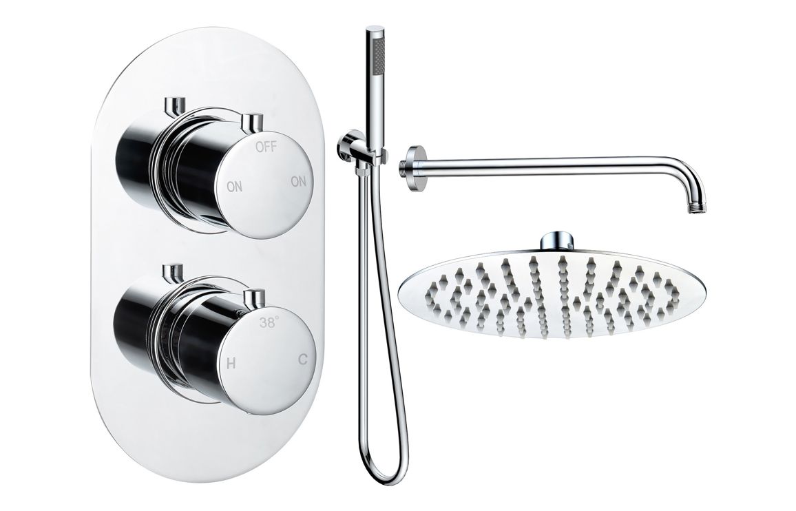 Aurora Round Shower Valve & Kit Pack 4 - Chrome