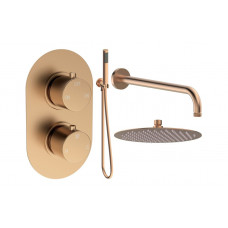Aurora Round Shower Valve & Kit Pack 4 - Brushed Bronze