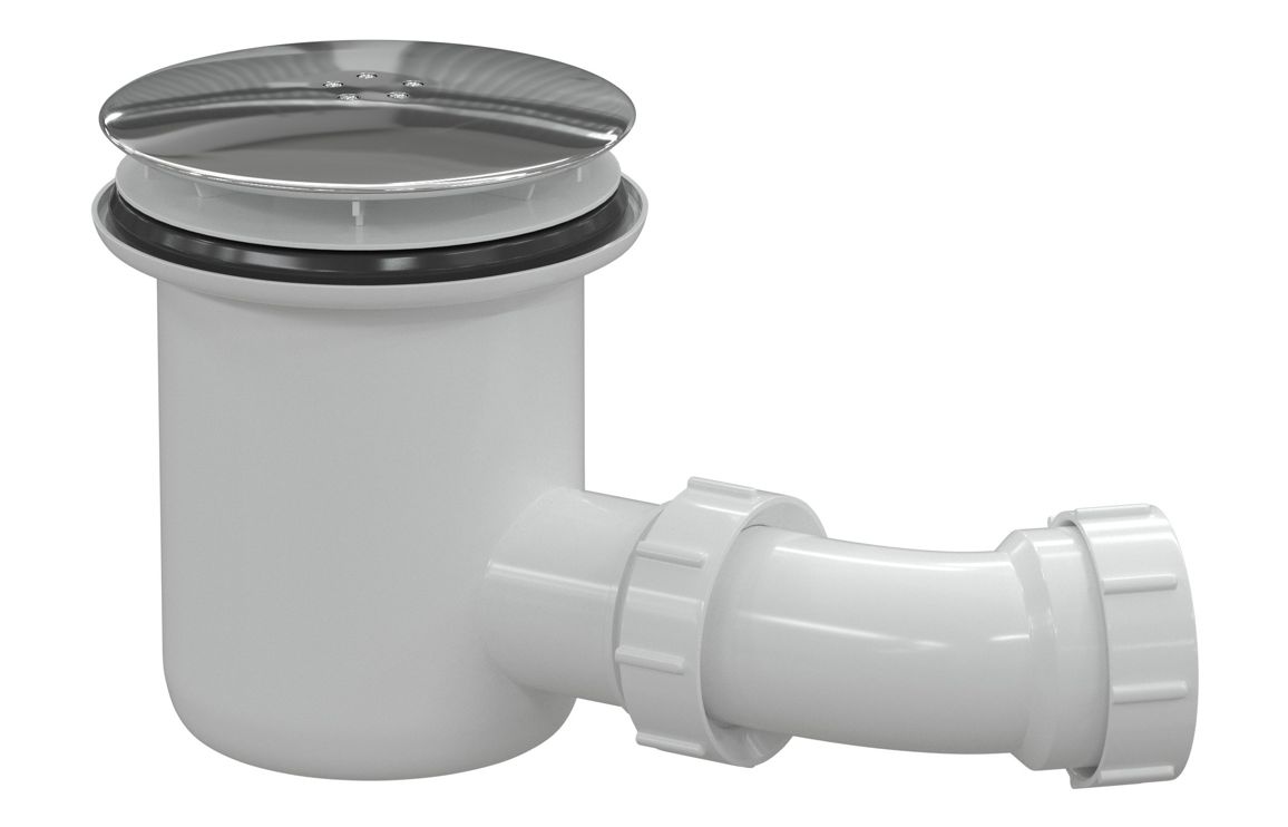 Low Profile Tray Waste & Cover - Chrome