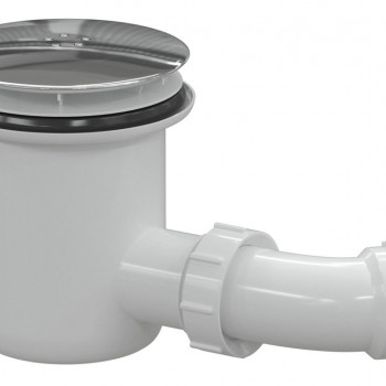 Low Profile Tray Waste & Cover - Chrome