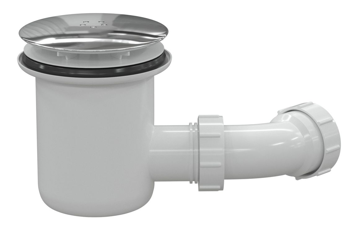 Low Profile Tray Waste & Cover - Chrome