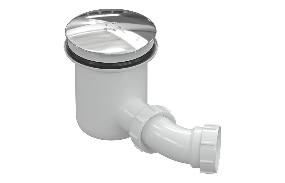 Low Profile Tray Waste & Cover - Chrome