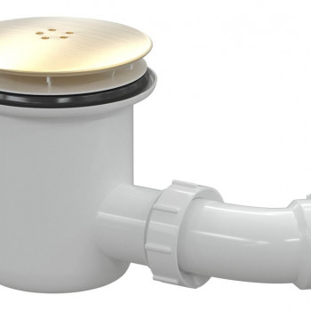 Low Profile Tray Waste Cover - Brushed Brass