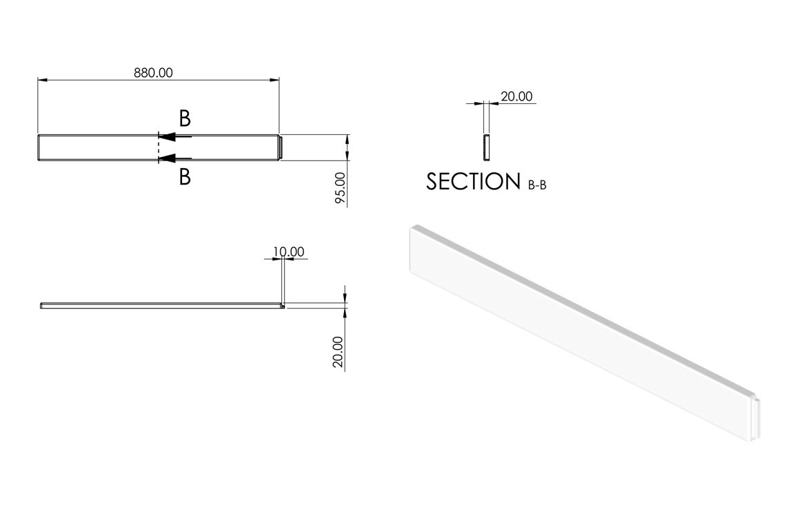 //2Go 45mm Low Profile Square & Rectangular Riser Set - White //2Go 45mm Low Profile Square & Rectangular Riser Set - White