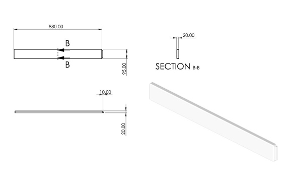 //2Go 45mm Low Profile Square & Rectangular Riser Set - White