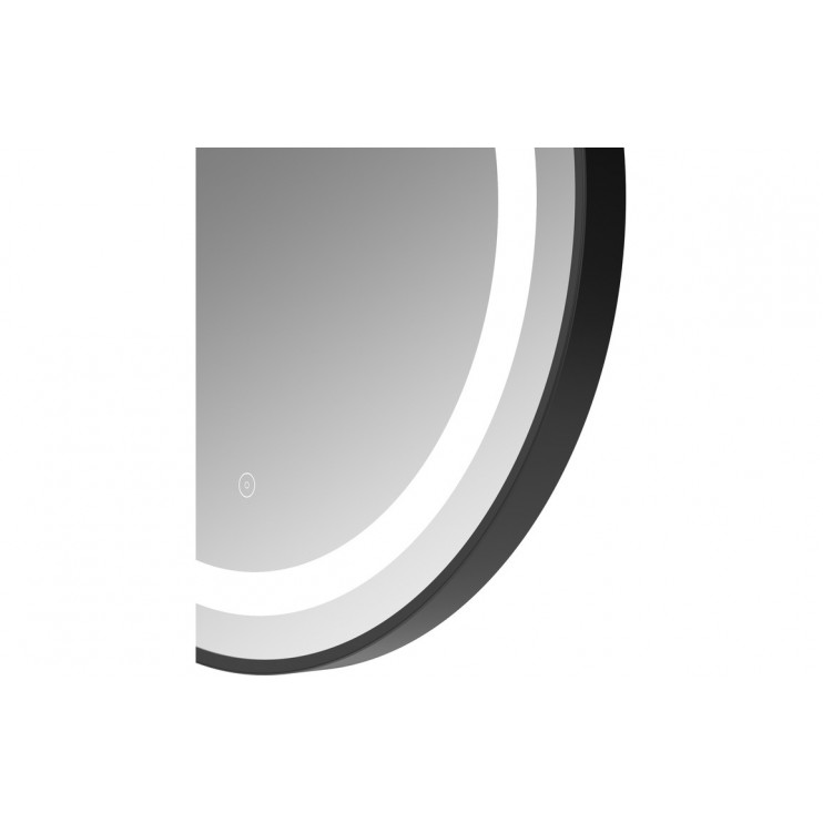 Halo 600mm Round Front-Lit LED Mirror - Matt Black