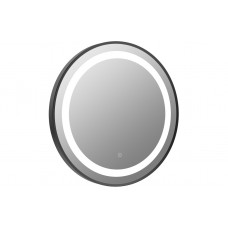 Halo 600mm Round Front-Lit LED Mirror - Matt Black