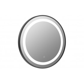 Halo 600mm Round Front-Lit LED Mirror - Matt Black